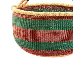 Panier de rangement en jonc de mer fait main, en fibres naturelles, écologique, vert et marron, pour linge sale, au meilleur prix - Product Image 3