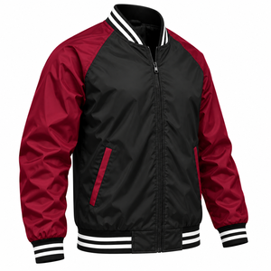 Chaqueta Cortavientos de Alta Calidad para Hombre, Chaqueta Bomber Varsity a la Moda, Color Sólido, Estética, Ropa Exterior Cortavientos para Hombre - Product Image 3