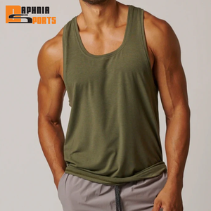 Débardeur de sport oversize de haute qualité pour hommes, en coton vierge, sans manches, pour la course et la gym, personnalisable avec logo - Product Image 1