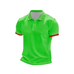 <b>Green</b> <b>Polo</b> <b>Shirt</b> Short Sleeve Custom <b>Men</b> Golf <b>Shirt</b> Breathable Cotton Casual Sportswear Summer Daily Wear Business Office Top - Product Image 1
