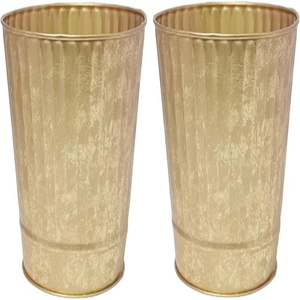 <b>Pots</b> with Stand Set of 2 <b>Large</b> Modern Planters Metal Tall Handmade Flower <b>Pots</b> with Drainage Holes Indoor Outdoor Planters - Product Image 6