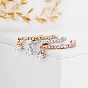 Pendientes de Oro de 14K con Diamante Cultivado en Laboratorio en Forma de Lágrima, Pendientes Minimalistas con Diamantes para Mujer, Joyería Elegante para Uso Diario - Product Image 3