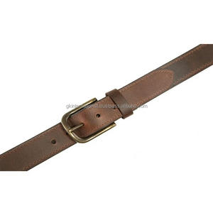 เข็มขัดลำลองหนังแท้สำหรับผู้ชายเข็มขัดเย็บขอบแข็งแรงทนทานเข็มขัดหนังแท้แท้แบบเรียบง่ายสำหรับผู้ชาย - Product Image 2