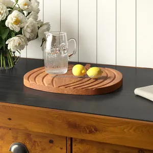 Bandeja de Madera de Tendencia Mundial, Hecha a Mano, Rústica, Diseño Zen Asiático Antiguo, Centro de Mesa Multifuncional para Decoración del Hogar, Navidad - Product Image 1