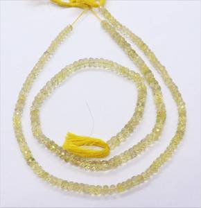 Perles Rondelles Facettées en Quartz Citron Naturel 5,5-6MM, Perles Rondelles en Pierre Précieuse Quartz Citron 13 Pouces, Bijoux en Quartz Citron Naturel - Product Image 1