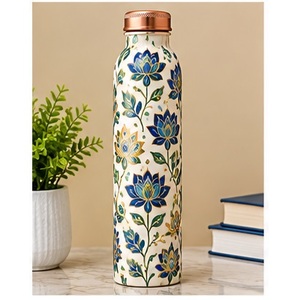 Bouteille d'eau décorative en cuivre, motif montagne orientale, portable, pour voyage, avec couvercle en cuivre - Product Image 3