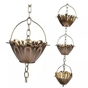 Cadena de Lluvia de Cobre Antiguo - Escultura para Exteriores Hecha a Mano, Resistente a la Intemperie, con Brillo y Sonido - Product Image 4