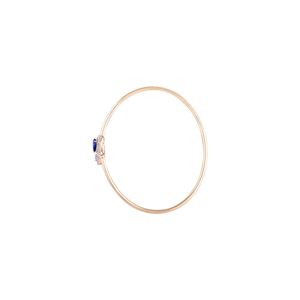 Luxury 18K <b>Solid</b> <b>Gold</b> <b>Bangle</b> With Sapphire And Diamond Water Drop Design Women's Everyday Wear Jewelry - Product Image 2