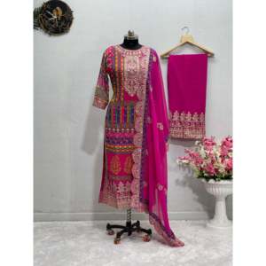 เสื้อ Plazzo dupatta ใส่ปาร์ตี้สไตล์อินเดียและปากีสถานที่สวยงามพร้อมด้วยงานฝีมือเพชร - Product Image 4