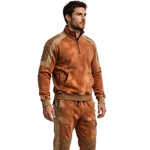 <b>Men's</b> Thickened Warm Hooded Color Block <b>Velvet</b> Cotton Blend Single Button Casual <b>Jacket</b> Spring - Product Image 3