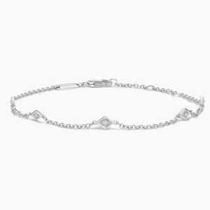 Pulsera con Diamantes Cultivados en Laboratorio, 0.04 Quilates, Oro Blanco de 10K, Certificación IGI, Joyería de Lujo para Bodas y Uso Diario para Mujer - Product Image 1