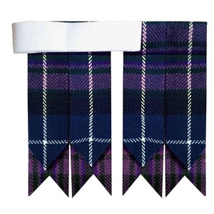 Plaid Tartan Kilt Flashes in Purple and Navy Blue with White Stripes <b>Musical</b> <b>Instrument</b> Accessories - Product Image 2