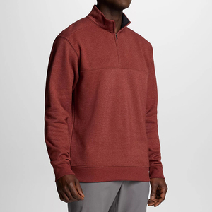 High Quality Custom Logo 1/4 Quarter Zip up Sweatshirt 350 Gsm 100% Cotton Half Zip Hoodie for Men Half Zip Sweatshirt - Product Image 4