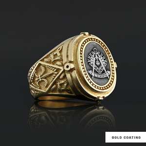 Bague Maçonnique BOJ 028 Personnalisée en Argent et Diamant, Bague de Diplôme Universitaire Unisexe, Cadeau pour Fêtes et Occasions Spéciales, Prix Bas - Product Image 5