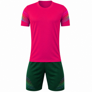 Conjunto de Camiseta de Fútbol para Hombre de Run Apparel, Cuello Redondo, Color Beige, con Franjas Coloridas, Manga Corta, Uniforme de Fútbol que Absorbe la Humedad - Product Image 4