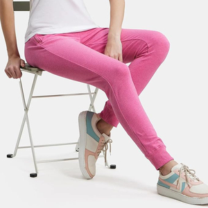 Pantalon de jogging court pour femme, longueur cheville, taille haute, cordon de serrage, bas élastiqué, respirant, polyester et élasthanne, été - Product Image 2