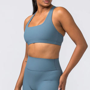 Sujetador Deportivo de Nylon Acanalado para Mujer, Ligero, Básico, para Gimnasio, Yoga y Entrenamiento, Venta al Por Mayor - Product Image 4