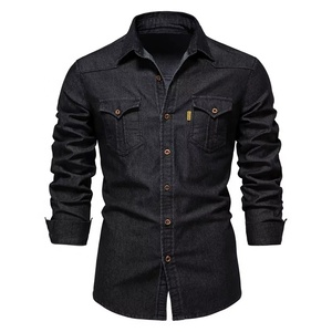 Camisa de Mezclilla, Moda Casual, Corte Slim, Alta Calidad, Camisa de Algodón para Hombre, Diseño Moderno, Camisas de Mezclilla Ligera para Hombre - Product Image 4