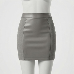 Jupe crayon mini en similicuir taille haute pour femme, couleur unie, style sexy, à porter toute l'année - Product Image 1