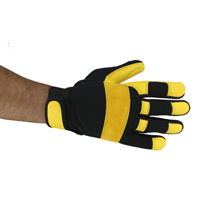 Wholesale Custom All Purpose Safety <b>Gloves</b> Anti-Slip Hard Wearing Mechanic Leather <b>Gloves</b> with Silicone Palm - Product Image 4