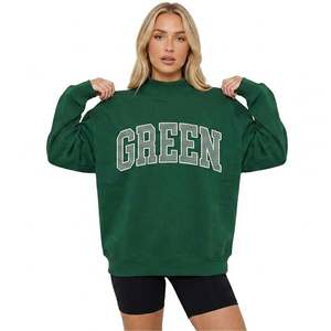 เสื้อสเวตเชิ้ตแขนยาวโอเวอร์ไซส์ผ้าเทอร์รี่คอตตอน 100% สำหรับผู้หญิง ปักลายตัวอักษร รับทำโลโก้ตามสั่ง ขายส่ง - Product Image 2