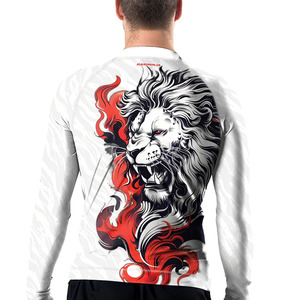 OEM Digital <b>Print</b> Compression Breathable Quick Dry UPF50+ 220g Gym Shirts <b>Surfing</b> Long Sleeve Custom Logo BJJ MMA Rash Guard - Product Image 5