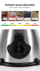 Mixeur Électrique Multifonctionnel en Acier Inoxydable, Mélangeur à Vitesse Multiple pour Smoothies, Jus, Broyage de Glace et Préparation Culinaire - Product Image 6