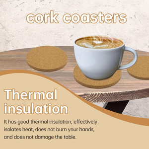 Wholesale Custom 10cm ABSorbent <b>Cork</b> Wood Drink <b>Coasters</b> Round Square Designs with Classic Style Printed <b>Cork</b> <b>Coaster</b> - Product Image 2