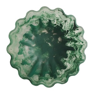 Bol de service pour salade de mariage en résine, style luxueux, écologique, fait main, avec un design décoratif - Product Image 4