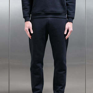 Ensemble de survêtement unisexe noir à capuche 2-en-1 anti-plis, manches longues, couleur unie, décontracté, sweat-shirt et pantalon de jogging léger - Product Image 2