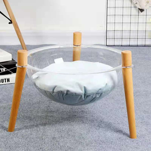 2025 lit de couchage en dôme acrylique moderne pour animaux de compagnie lit en bois élégant et attrayant pour chat et chien prix d'usine confortable et mignon - Product Image 2