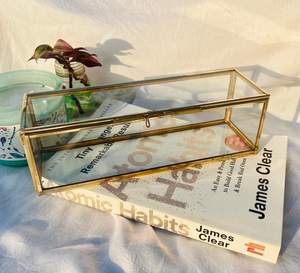 Caja de Joyería de Vidrio Rectangular con Marco de Metal y Tapa Abatible, Diseño Moderno de la Mejor Calidad, Decoración para el Hogar, Tamaño Personalizable - Product Image 5