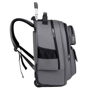 Sac à dos trolley unisexe durable grande capacité avec roulettes, USB, étanche, en tissu Oxford, pour voyage et affaires, avec fermeture éclair et logo personnalisé - Product Image 2