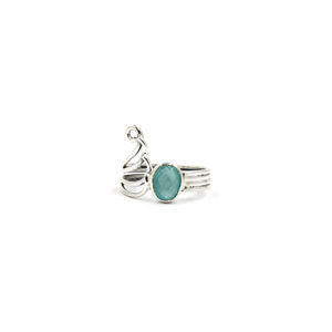 Aqua Chalcedony <b>Ring</b> Oval – Handmade Silver Plated Gemstone <b>Ring</b> Checker Cut Stone Statement <b>Ring</b> Boho Jewelry Nickel Free Brass - Product Image 2