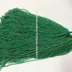 2mm 4mm Natural Emerald Stone Faceted Rondelle Gemstone Beads Strands <b>Strings</b> for Jewelry Making Necklace <b>Bracelet</b> Online India - Product Image 1
