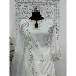 Haut Sharara avec dupatta, broderie et sequins de créateur, pour robes de bal - Product Image 6