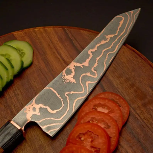 Couteau de chef LEGACY BLADES en acier Damas forgé à la main, manche en bois de noyer, lame pleine longueur, ambidextre, professionnel - Product Image 4