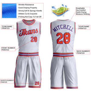 Ensemble de maillots de basket-ball blancs personnalisés, uniforme de sport sans manches, impression du nom et du numéro pour l'entraînement en équipe - Product Image 2