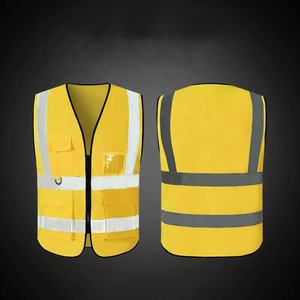 Gilet de sécurité haute visibilité avec bandes réfléchissantes, fermeture éclair, unisexe, vêtements de travail, matière polyester - Product Image 4