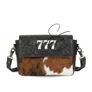 Sac bandoulière en cuir repoussé Sehrainn avec motif en cuir de vachette, style western vintage, fermeture éclair, sac à bandoulière pour femme - Product Image 1