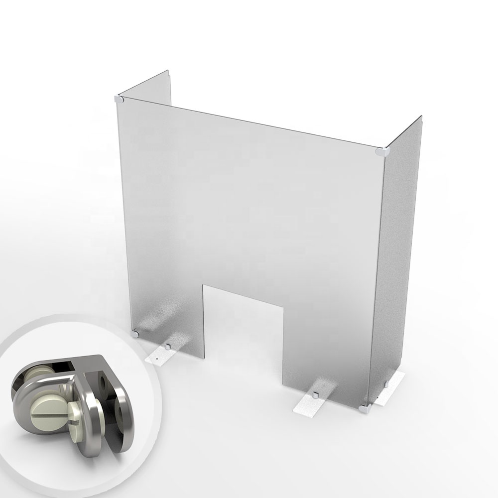 Chrome 2-Way 90 Degree Metal Glass Display Connector
