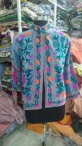Veste en coton brodée à la main à motifs floraux pour femme, manches longues, col rabattu, style Prairie Chic, longueur normale, CADEAU - Product Image 3