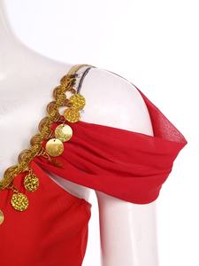 Robe de danse latine pour femmes, tenue de danse du ventre, robe en mousseline, costume de danse exotique pour spectacles et soirées à thème - Product Image 3