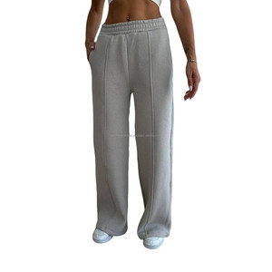 Pantalones de mujer de moda Pantalones de chándal de pierna ancha de cintura alta cintura elástica Casual ropa atlética pantalones sueltos de alta calidad - Product Image 4