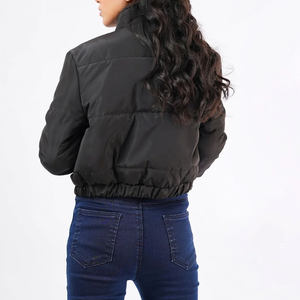 Veste courte matelassée réversible pour femme, à porter de deux façons, manteau d'hiver bicolore, veste courte respirante en tissu - Product Image 4