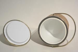 Luxury Metal and Ceramic Ice Chiller with Curved Handle And Designer <b>Lid</b> Ideal for Cocktail Parties Wedding Receptions and Bars - Product Image 5