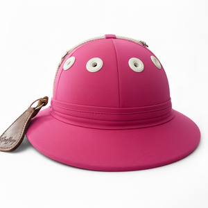 Casco de Polo Ecuestre Modelo Geoffrey GF Rosa, Carcasa de Fibra de Vidrio, Logotipo Personalizado para Carreras de Caballos, Adultos, Embalaje en Bolsa de Polipropileno y Caja - Product Image 1