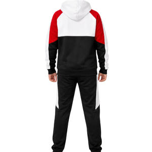 Custom Logo Printed Men Casual Color Block Tracksuit Set Fleece Breathable Hooded Zipper <b>Jacket</b> Regular Fit 100% Cotton Winter - Product Image 6