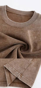 Camisetas lavadas con ácido para hombre superventas, camisetas personalizadas OEM al por mayor de peso pesado DTG impresas gráficas Vintage, secado rápido Puff - Product Image 3