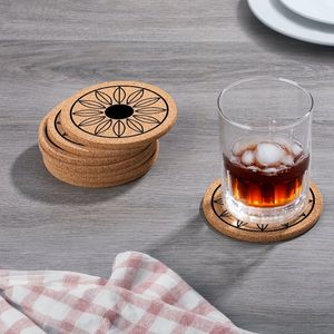 Top Demanded Round Wooden <b>Coasters</b> Set <b>Heat</b> and Water Resistant Perfect for Home Decor Available At Best Market Price - Product Image 4